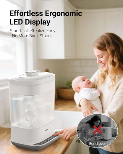 New HAUTURE Baby Bottle Sterilizer and Dryer Electric Steam Bottle Sanitizer 6 - in - 1 - Kidsy