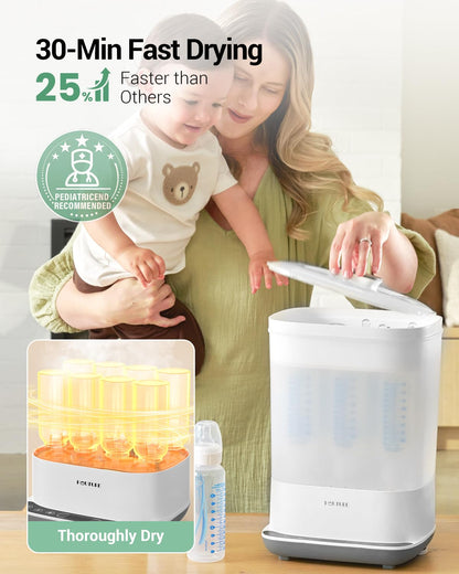 New HAUTURE Baby Bottle Sterilizer and Dryer Electric Steam Bottle Sanitizer 6 - in - 1 - Kidsy