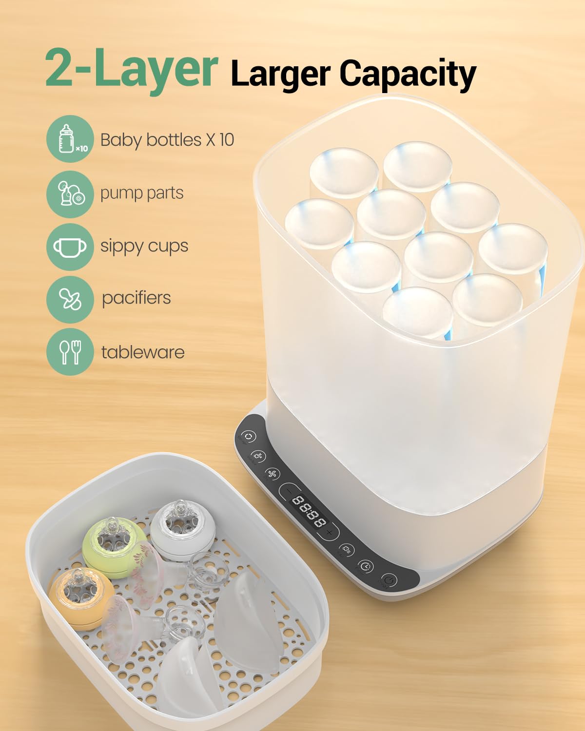 New HAUTURE Baby Bottle Sterilizer and Dryer Electric Steam Bottle Sanitizer 6 - in - 1 - Kidsy