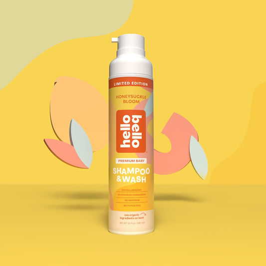 New Hello Bello Baby Shampoo & Body Wash (Honeysuckle Bloom Scented, 10oz Bottle) - Kidsy