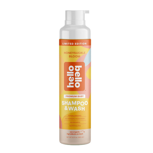 New Hello Bello Baby Shampoo & Body Wash (Honeysuckle Bloom Scented, 10oz Bottle) - Kidsy