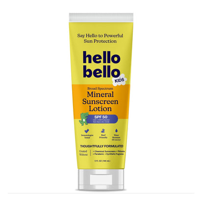 New Hello Bello Kids SPF 50 Mineral Sunscreen Lotion (5oz Tube) - Kidsy