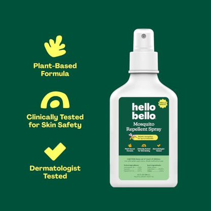 New Hello Bello Mosquito Repellent Spritz, Made with Lemongrass and Peppermint Oils (6.7oz Bottle) - Kidsy