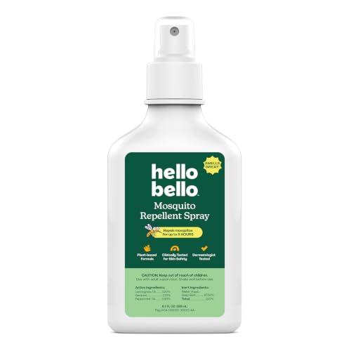 New Hello Bello Mosquito Repellent Spritz, Made with Lemongrass and Peppermint Oils (6.7oz Bottle) - Kidsy