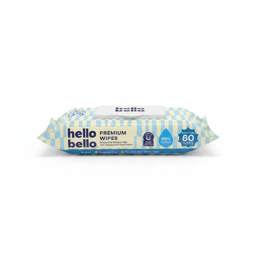 New Hello Bello Premium Baby Wipes, Fragrance-Free (60 Count) - Kidsy