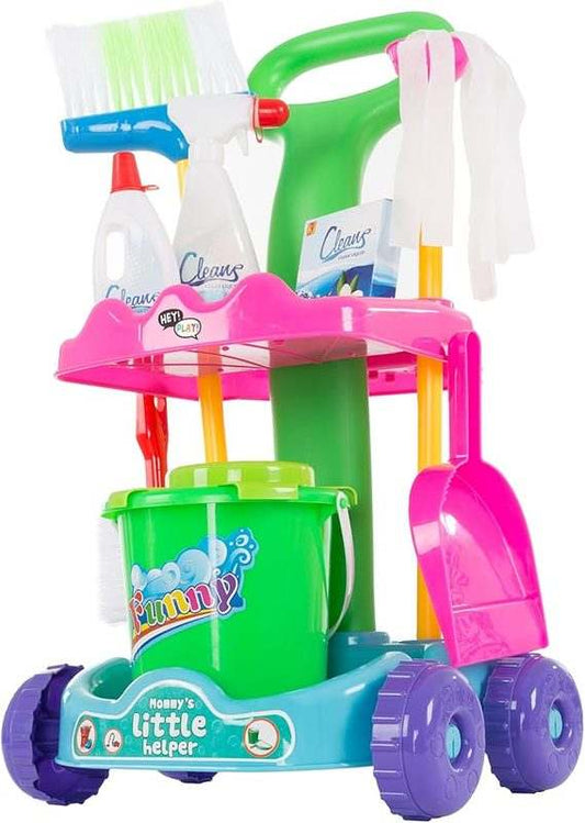 New Hey! Play! Kids Toy Cleaning Cart Playset - Kidsy
