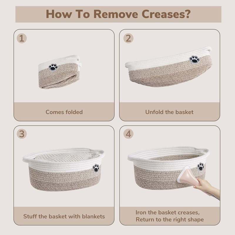 New HiChen Small Woven Storage Basket 12"x8"x5" (Brown) - Kidsy