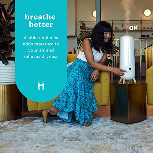 New Homedics Ultrasonic Humidifier Large Deluxe Air Humidifiers Top - Fill 1.47 - Gallon Tank, Cool Mist (White) - Kidsy