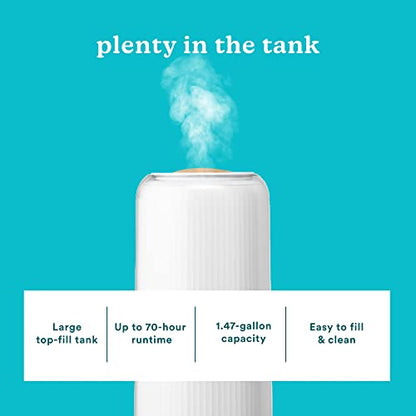 New Homedics Ultrasonic Humidifier Large Deluxe Air Humidifiers Top - Fill 1.47 - Gallon Tank, Cool Mist (White) - Kidsy