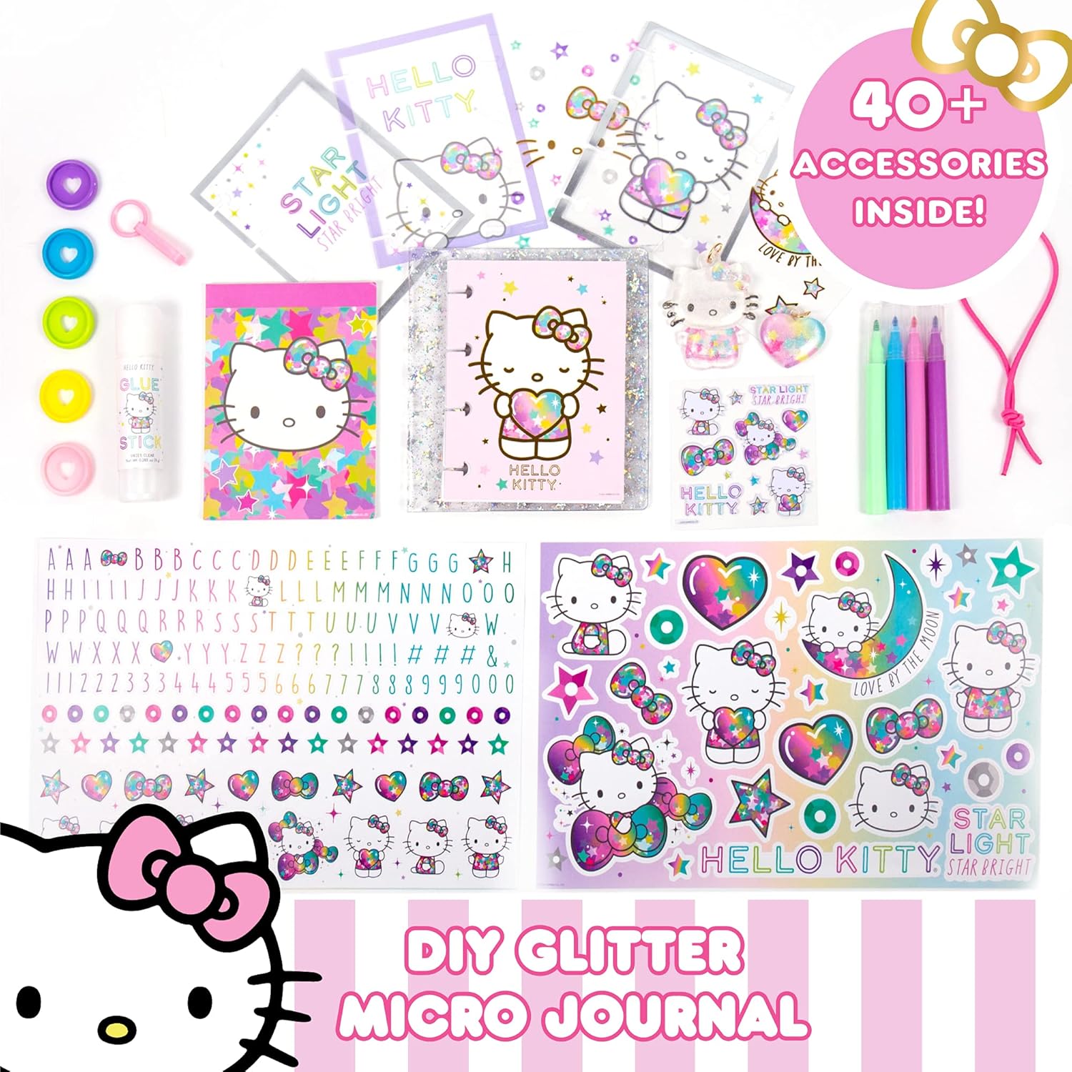 New Horizon Group USA Hello Kitty DIY Glitter Micro Journal Stationery Set - Kidsy