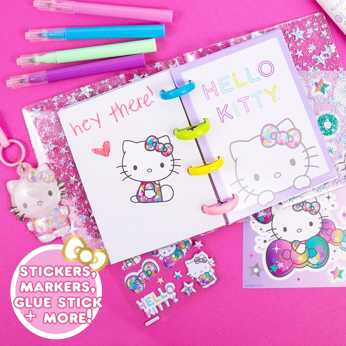 New Horizon Group USA Hello Kitty DIY Glitter Micro Journal Stationery Set - Kidsy