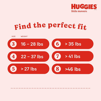 New Huggies Little Movers Diapers Size 3, 168 Count (6 Packs of 28) - Kidsy