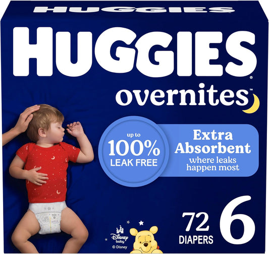 New Huggies Overnites Baby Diapers Size 6 (72 Count) - Kidsy
