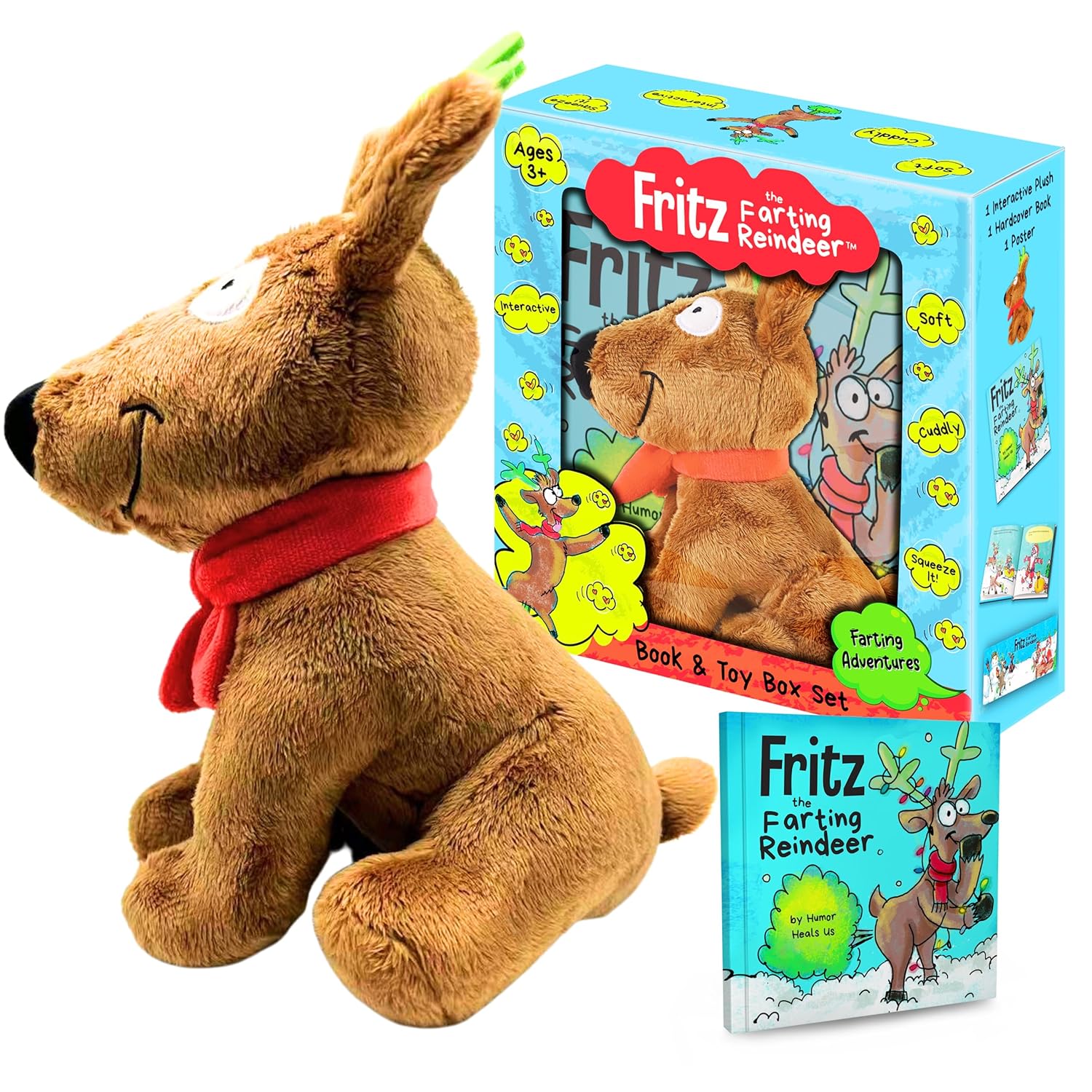 New Humor Heals Us Fritz the Farting Reindeer Interactive Book Gift Set - Kidsy