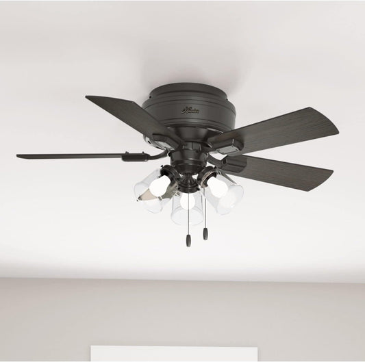 New Hunter Crestfield 42" Ceiling Fan with LED Lights (Noble Bronze) - Kidsy