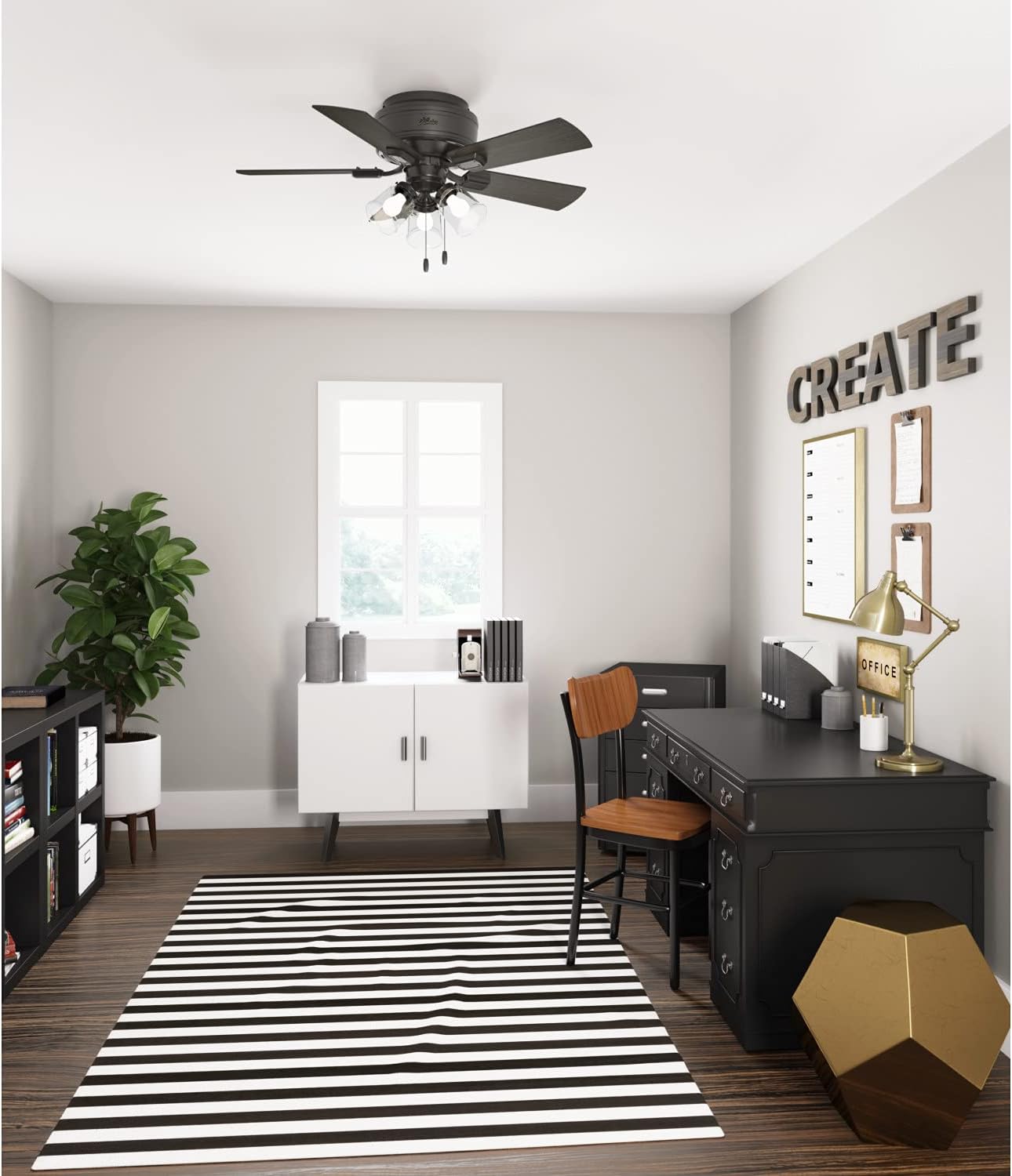 New Hunter Crestfield 42" Ceiling Fan with LED Lights (Noble Bronze) - Kidsy