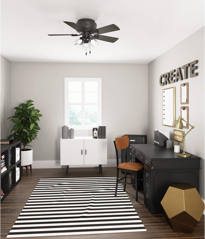 New Hunter Crestfield 42" Ceiling Fan with LED Lights (Noble Bronze) - Kidsy