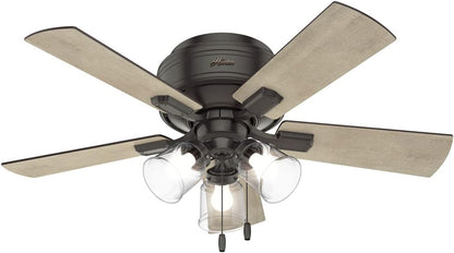 New Hunter Crestfield 42" Ceiling Fan with LED Lights (Noble Bronze) - Kidsy