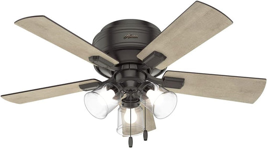 New Hunter Crestfield 42" Ceiling Fan with LED Lights (Noble Bronze) - Kidsy