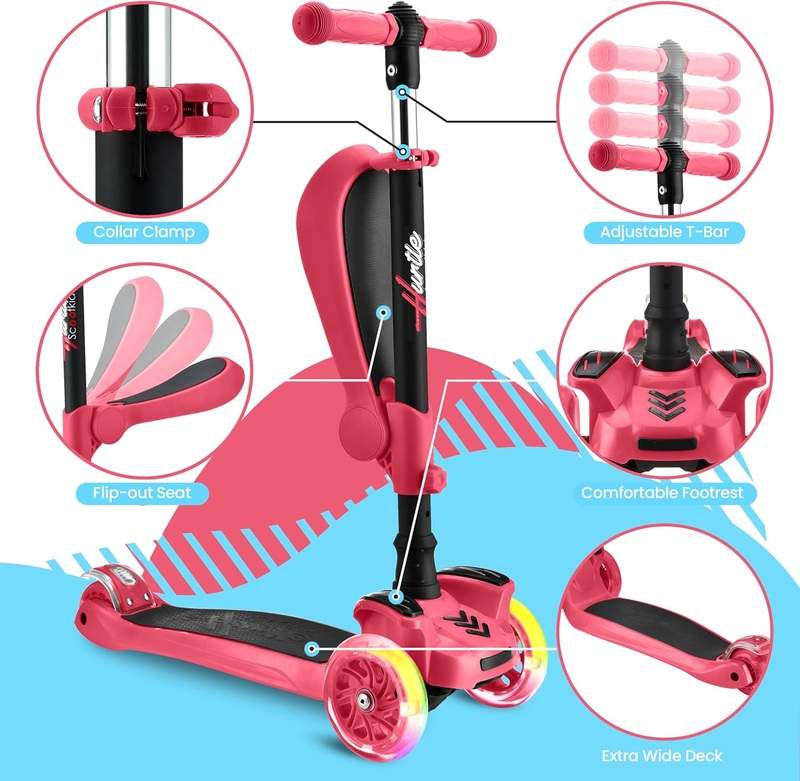 New Hurtle 3 - Wheeled Scooter for Kids (Watermelon) - Kidsy