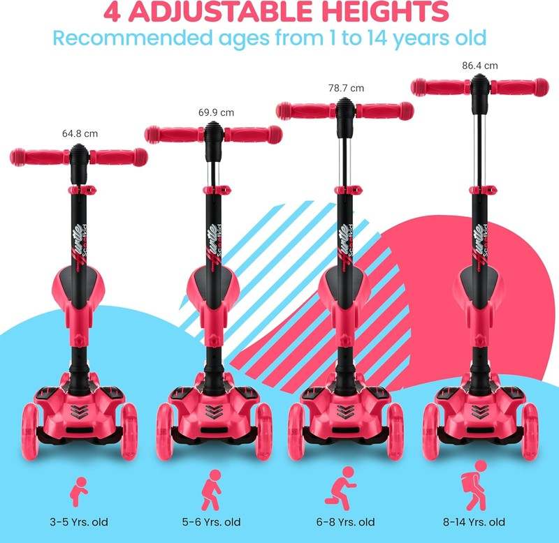 New Hurtle 3 - Wheeled Scooter for Kids (Watermelon) - Kidsy