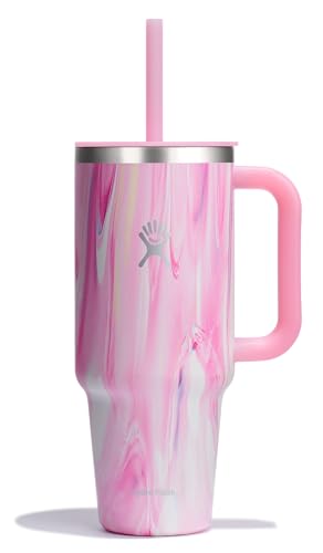 New Hydro Flask 40 oz Travel Tumbler with Handle & Straw (Jelly Pink) - Kidsy