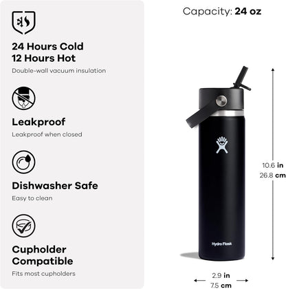 New Hydro Flask Water Bottle Insulated Stainless Steel 24 Oz (White) - Kidsy