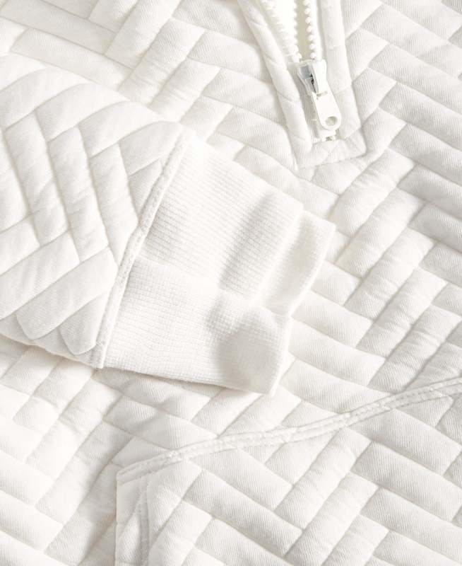 New ID Ideology Big Girls Quilted Half - Zip Pullover Hoodie (M)(Tofu) - Kidsy