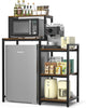 New Ikkle 5-Tier Mini Fridge Stand with Storage Shelves (Retro Brown) - Kidsy