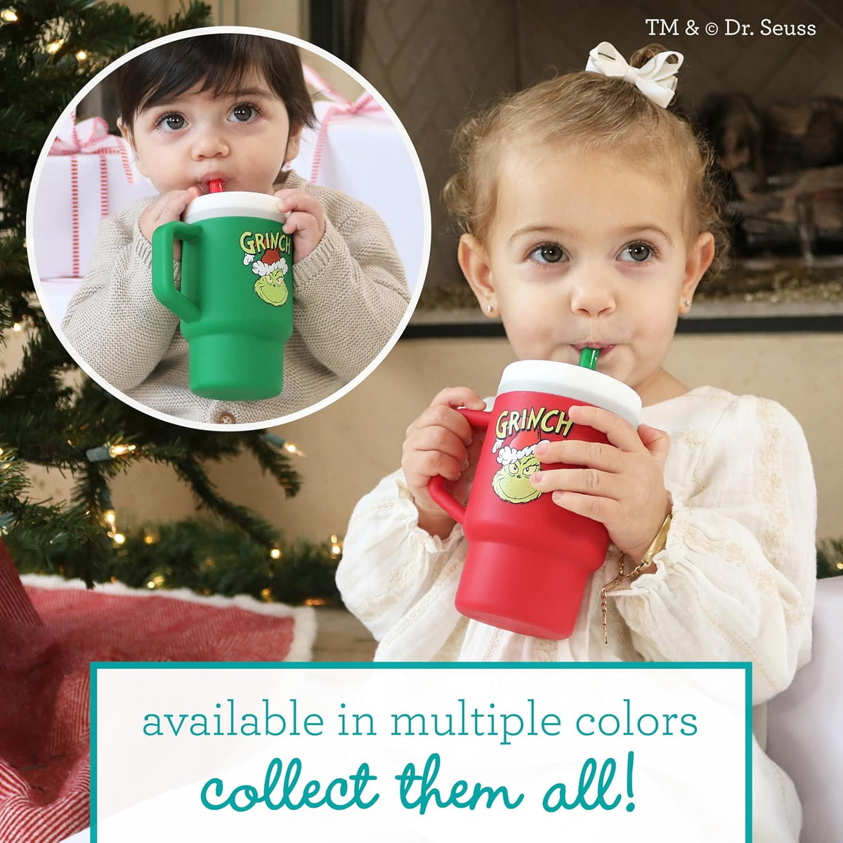 New Infantino My 1st Tumbler Sippy Cup 9 oz (Red Grinch) - Kidsy