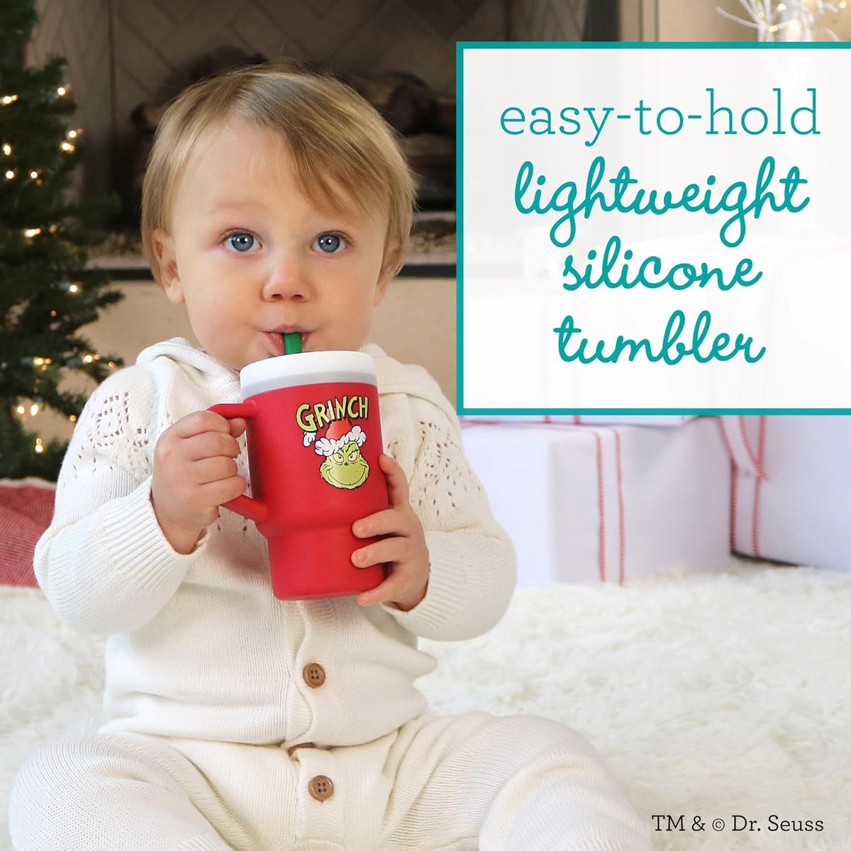 New Infantino My 1st Tumbler Sippy Cup 9 oz (Red Grinch) - Kidsy