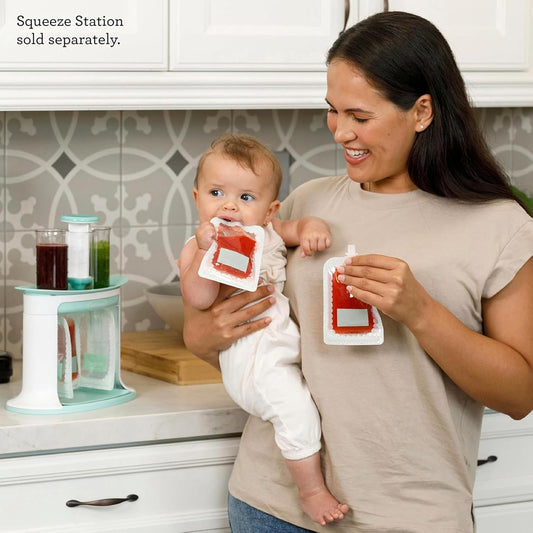 New Infantino Reusable Squeeze Pouches for Homemade Baby Food, 3.5 oz, Pack of 25 - Kidsy