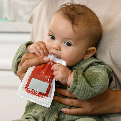 New Infantino Reusable Squeeze Pouches for Homemade Baby Food, 3.5 oz, Pack of 25 - Kidsy