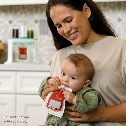 New Infantino Reusable Squeeze Pouches for Homemade Baby Food, 3.5 oz, Pack of 25 - Kidsy
