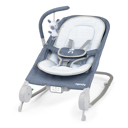 New Ingenuity 2 - in - 1 Happy Belly Baby Seat (Chambray Blue) - Kidsy