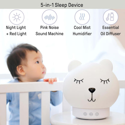 New Ingenuity Baby Dream Machine 5 - in - 1 Sleep Device with Cool - Mist Humidifier (White) - Kidsy