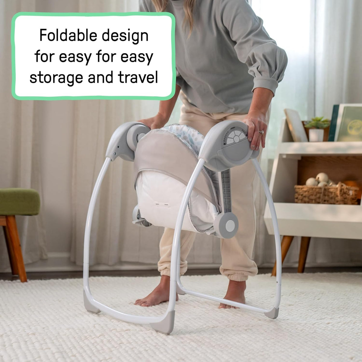 New Ingenuity Comfort 2 Go Portable Baby Swing (Endless Bloom) - Kidsy