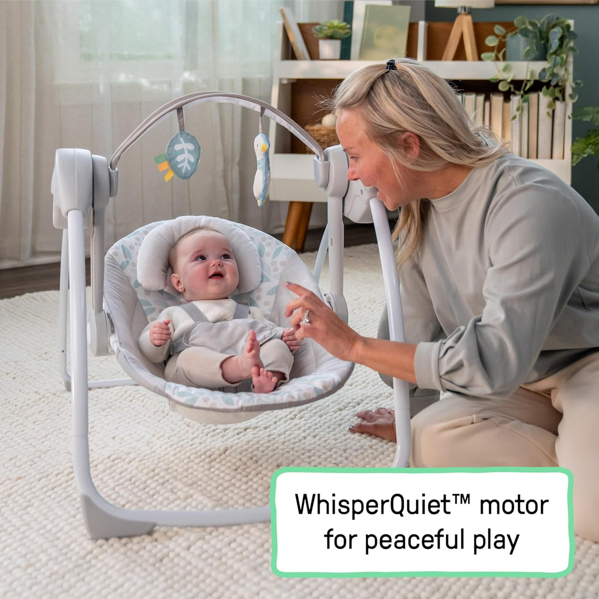 New Ingenuity Comfort 2 Go Portable Baby Swing (Endless Bloom) - Kidsy