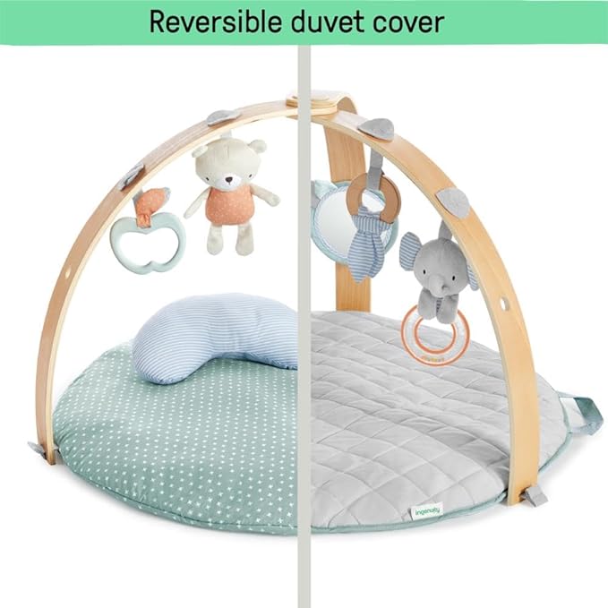 New Ingenuity Cozy Spot Reversible Duvet Activity Gym & Play Mat (Loamy) - Kidsy