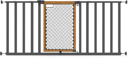 New Ingenuity Ingenuity Thruway 60XW Series Extra Wide Safety Pet & Baby Gate, 30" - 60" Wide, 26" Tall (Honey Oak Stained Wood & Metal) - Kidsy