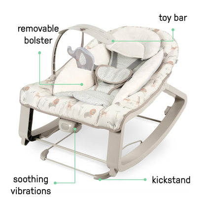 New Ingenuity Keep Cozy 3-in-1 Bouncer & Rocker, 0–30 Months (Safi) - Kidsy