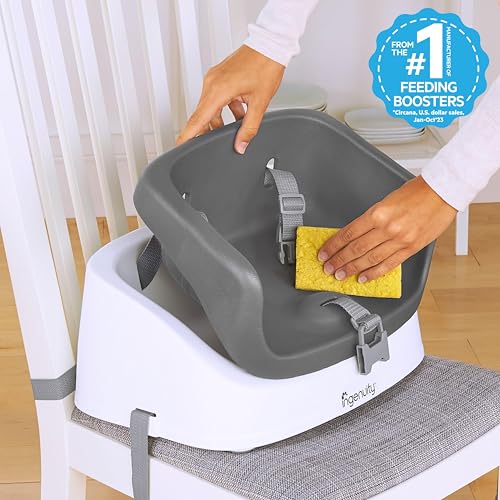 New Ingenuity SmartClean Toddler Booster Seat for Dining Table with 3 - Point Harness Straps (12"D x 15"W x 8.25"H) - Kidsy