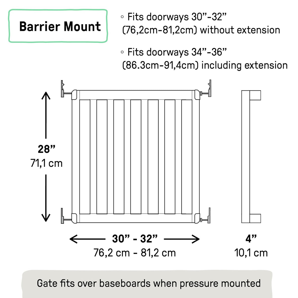 New Ingenuity The Doorway 36S Series Custom Collection, Safety Pet & Baby Gate, 30" - 36" Wide, 28" Tall (Natural) - Kidsy