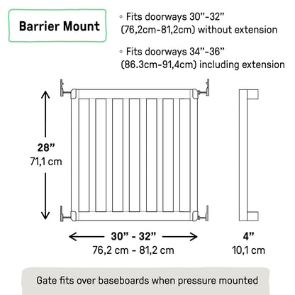 New Ingenuity The Doorway 36S Series Custom Collection, Safety Pet & Baby Gate, 30" - 36" Wide, 28" Tall (Natural) - Kidsy