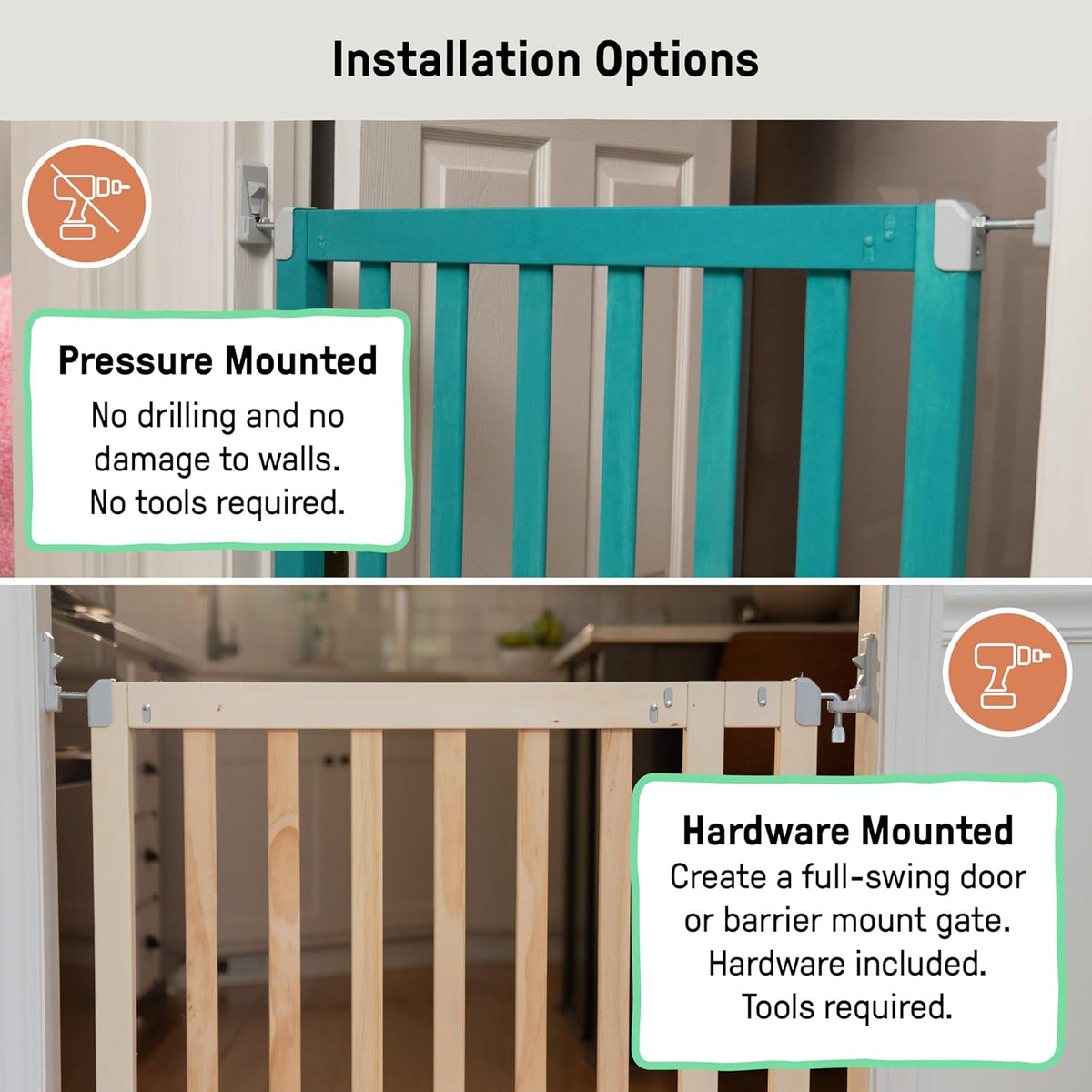New Ingenuity The Doorway 36S Series Custom Collection, Safety Pet & Baby Gate, 30" - 36" Wide, 28" Tall (Natural) - Kidsy