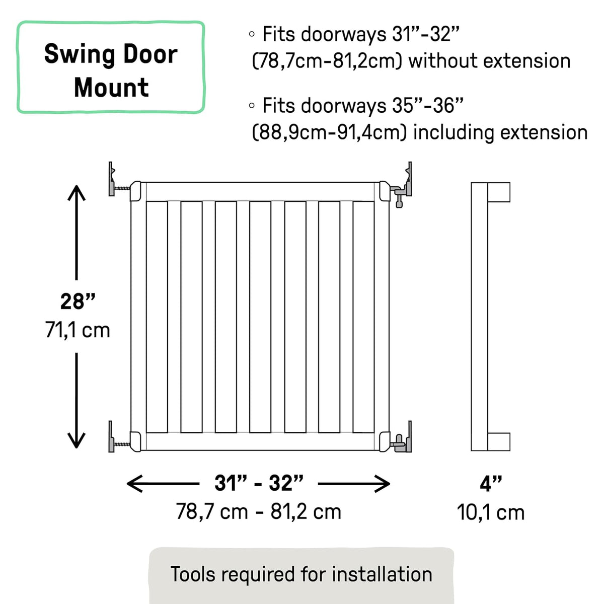 New Ingenuity The Doorway 36S Series Custom Collection, Safety Pet & Baby Gate, 30" - 36" Wide, 28" Tall (Natural) - Kidsy