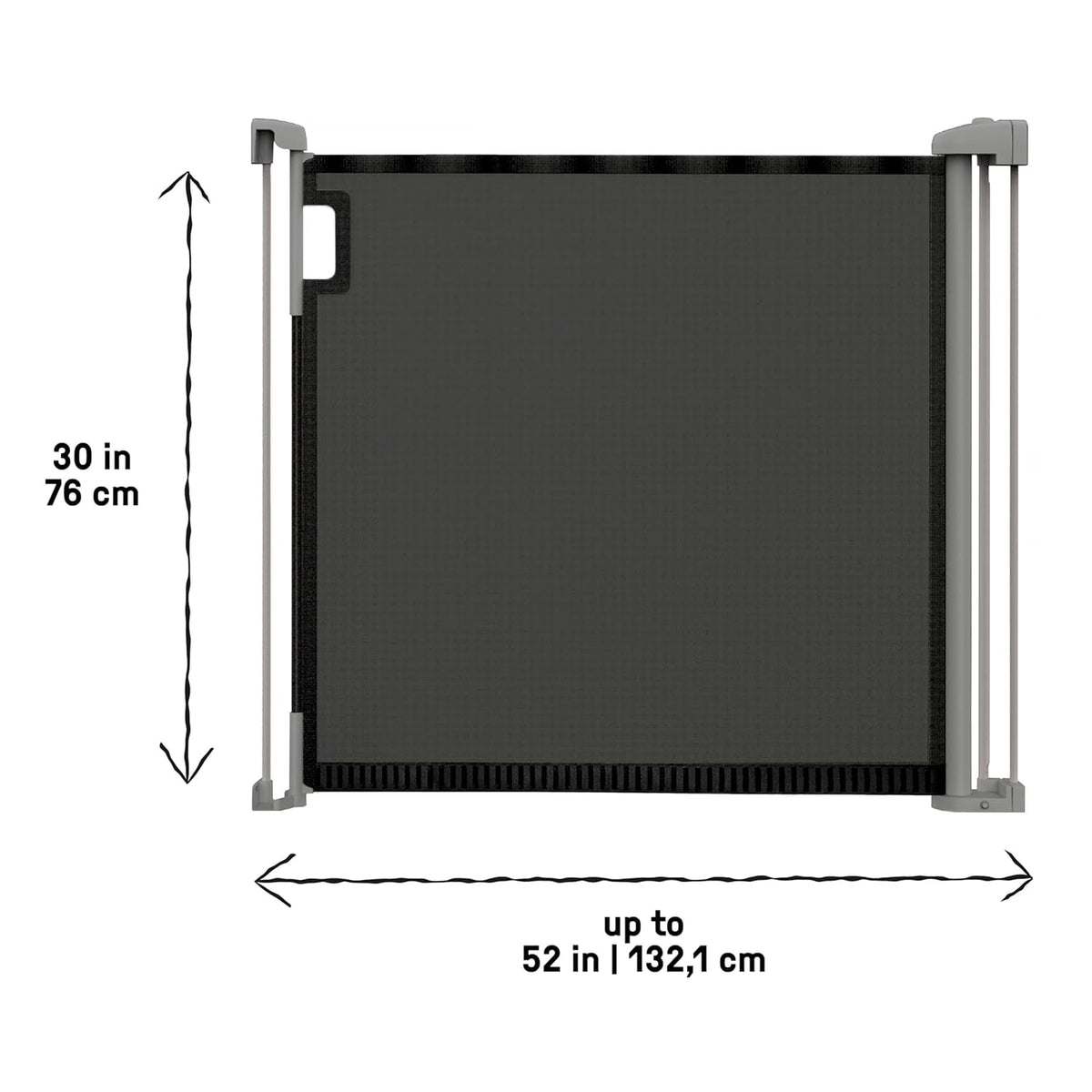 New Ingenuity The Thruway 52W Series Pet and Baby Retractable Gate with Tuck Away Mesh, 52" Wide, 30" Tall (Black) - Kidsy
