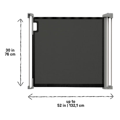 New Ingenuity The Thruway 52W Series Pet and Baby Retractable Gate with Tuck Away Mesh, 52" Wide, 30" Tall (Black) - Kidsy