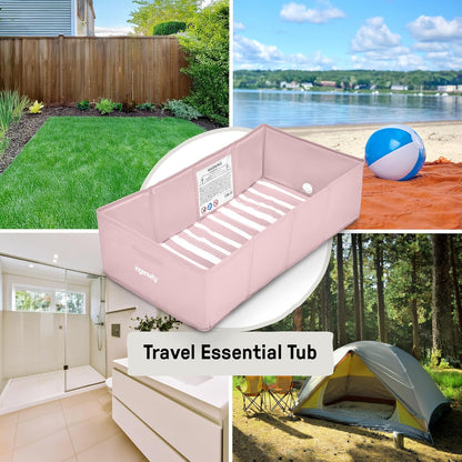 New Ingenuity Tuckaway Folding Toddler Tub (Pink) - Kidsy