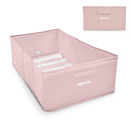 New Ingenuity Tuckaway Folding Toddler Tub (Pink) - Kidsy